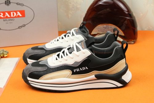 Prada Mens Shoes Sneakers Casual Shoes for Men Luxury Brand Breathable Fashion Sneakers with Original Box