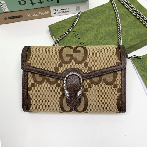 Gucci Womens Bags Crossbody Shoulder Messenger Bags Luxury Brand Dionysus GG Supreme chain wallet 401231 UKMBN 2572 with Original Box