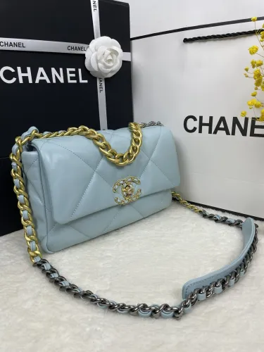 Chanel Womens Bags Shoulder Messenger Bags Chanel 19 Flap Bag Luxury Brand with Original Box