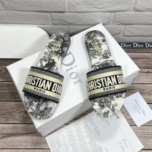 Dior Women Shoes Mule DWAY SLIDE Luxury Brand Womens Sandals Slippers with Original Box