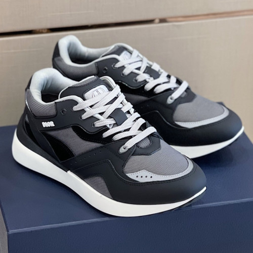 Dior Mens Shoes Sneakers Luxury Brand Breathable Design B29 SNEAKER Gray Technical Mesh, Black Suede and Smooth Calfskin with Original Box 3SN270ZKO_H968