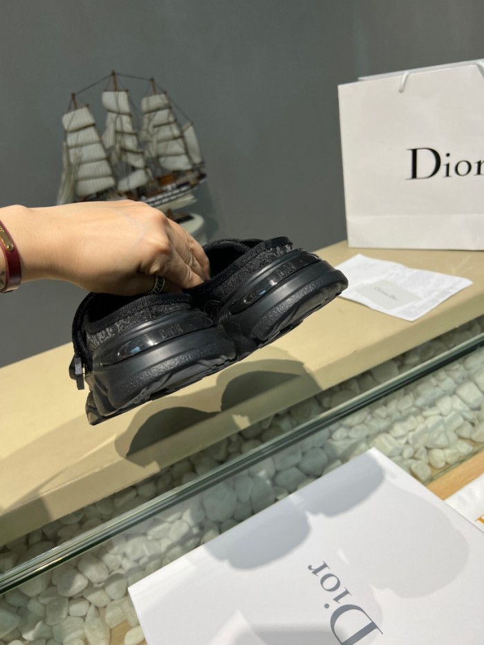 Dior Women Shoes Slippers SLIDE Luxury Brand D-WANDER SLIDE Deep Blue Dior Oblique Technical Fabric KCQ351OBY_S56B with Original Box