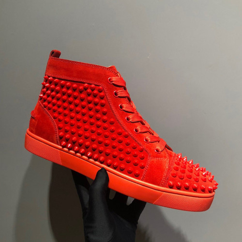 Christian Louboutin Mens Shoes Luxury Brand Red Bottom Design Louis Junior Spikes Flat with Original Box CL sneakers
