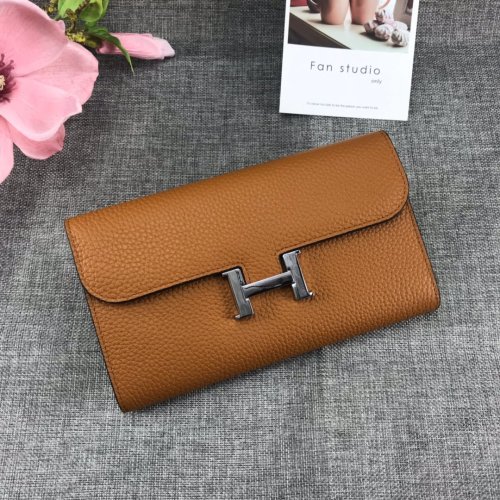 Hermes Womens Mens Wallets Purse Card Holder Leather Long Design Coin Bag with Original Box