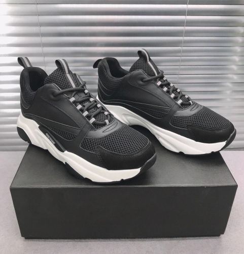 Dior Men Shoes Sneakers Luxury Brand B22 Sneaker Black Technical Mesh And Calfskin 3SN231ZHM_H960