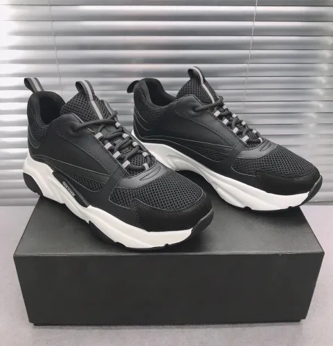 Dior Men Shoes Sneakers Luxury Brand B22 Sneaker Black Technical Mesh And Calfskin 3SN231ZHM_H960