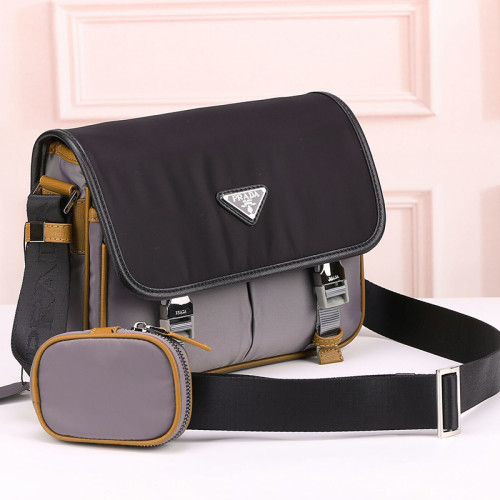 Prada Mens Bag Nylon and Saffiano Leather Bag with Strap