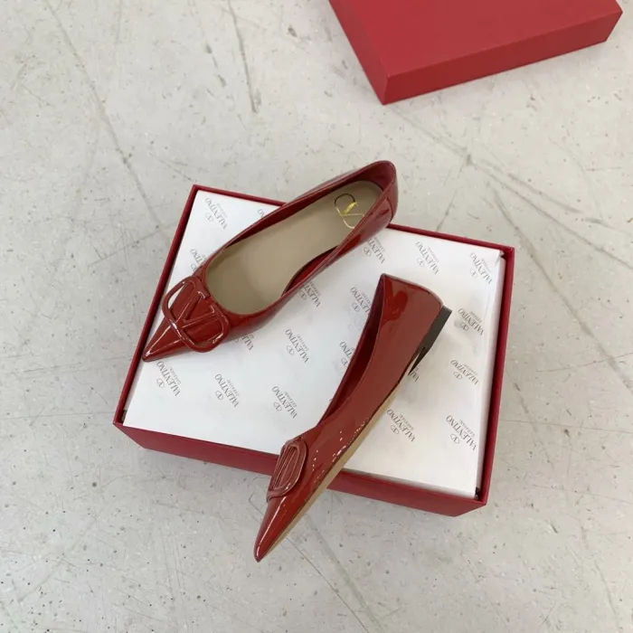 Valentino Women Shoes Mule Flip Flop Sandals VLOGO SIGNATURE CALFSKIN PUMP Flat Luxury Brand with Original Box