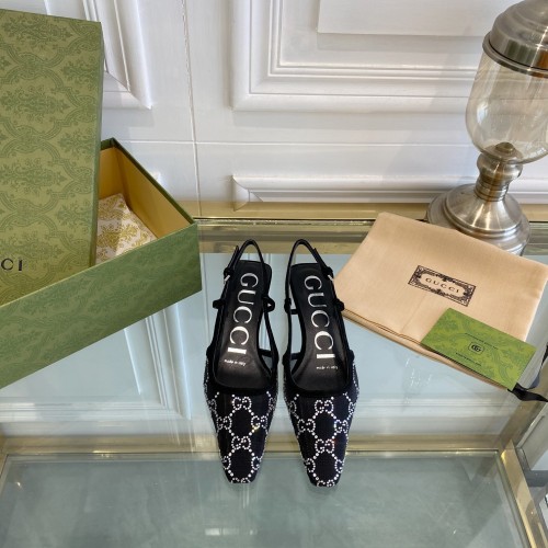 Gucci Womens Shoes Slingback Pumps Heel Luxury Brand Wedding Fashion Shoes for Women with Original Box