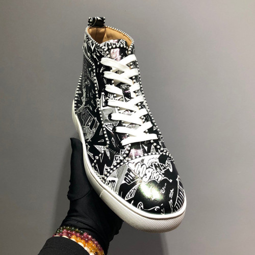 Christian Louboutin Mens Shoes Luxury Brand Red Bottom Design Louis Junior Spikes Flat with Original Box CL sneakers