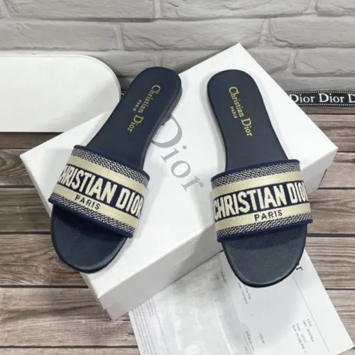 Dior Women Shoes Mule DWAY SLIDE Luxury Brand Womens Sandals Slippers with Original Box