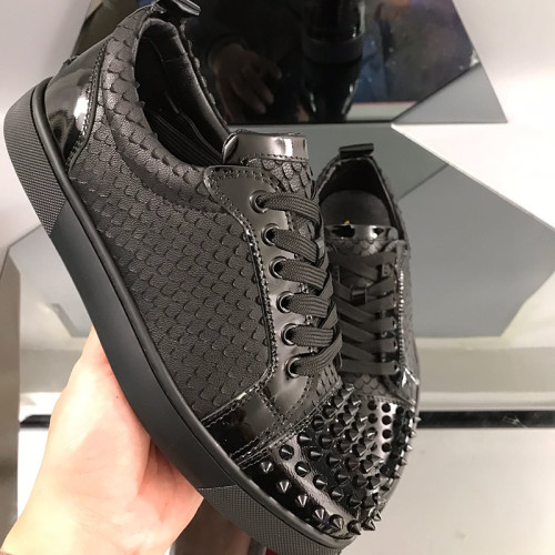 Christian Louboutin Mens Shoes Luxury Brand Red Bottom Design Louis Junior Spikes Flat with Original Box CL sneakers