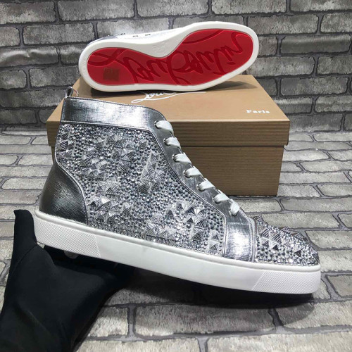Christian Louboutin Mens Shoes Luxury Brand Red Bottom Design Louis Junior Spikes Flat with Original Box CL sneakers