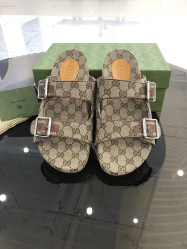 Gucci Mens Shoes Flat Sandals Slippers Luxury Brand Men's slide sandal with straps with Original Box 658020 2HK60 9791