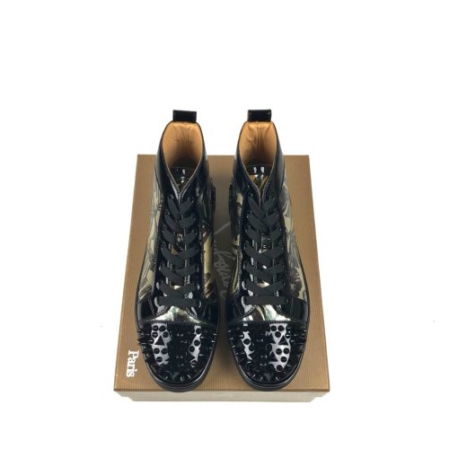 Christian Louboutin Mens Shoes Luxury Brand Red Bottom Design Louis Junior Spikes Flat with Original Box CL sneakers