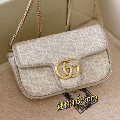 Gucci Womens Bags Shoulder Messenger Bag Luxury Brand Gucci GG Marmont matelassé super mini bag with Original Box 446744 UM8AN 1711