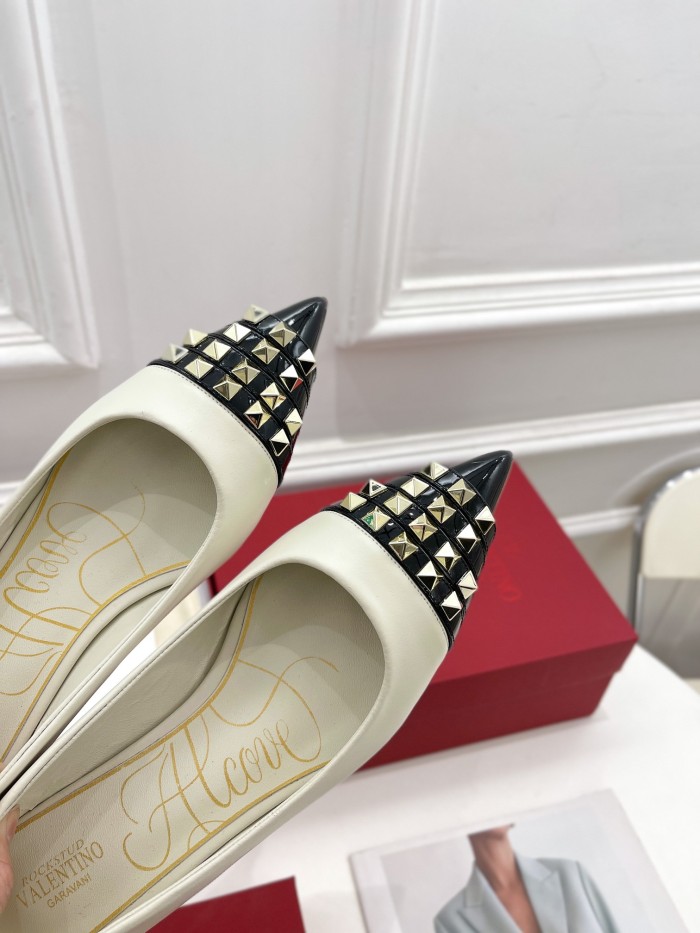 Valentino Womens Shoes ROCKSTUD SLINGBACK PUMP WITH SCULPTED HEEL IN KIDSKIN with Original Box