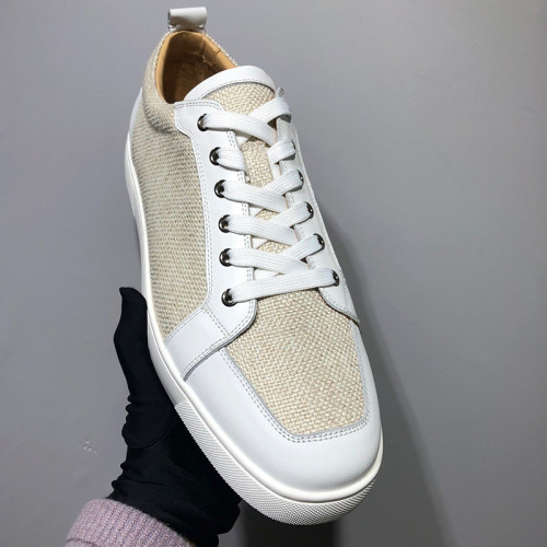 Christian Louboutin Mens Shoes Luxury Brand Red Bottom Design Louis Junior Spikes Flat with Original Box CL sneakers