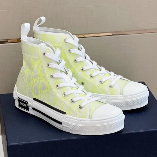 Dior Mens Shoes Sneakers Casual Luxury Brand B23 HIGH-TOP SNEAKER Dior Oblique Canvas with Original Box 3SH118ZMK_H761