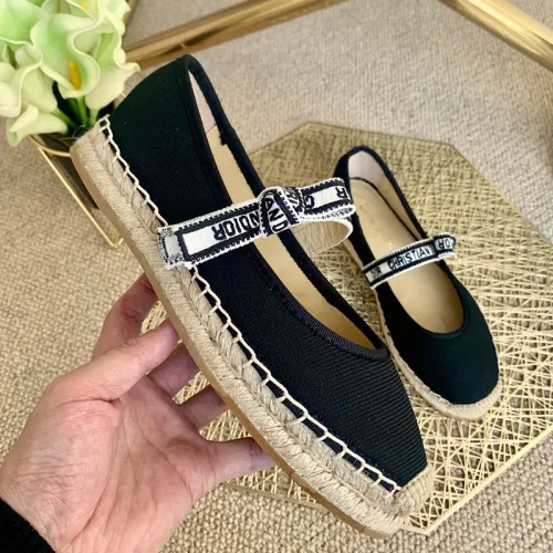 Dior Women Shoes Luxury Brand Design Dior Espadrille Nude Mesh Embroidery Womens Shoes with Original Box