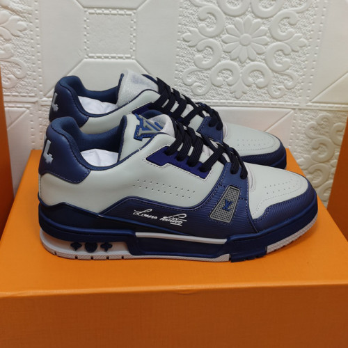 Louis Vuitton Womens Shoes Fashion Sneakers Design Luxury Brand LV TRAINER SNEAKER Mix of materials with Original Box 1A9JI9