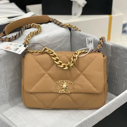 Chanel Womens Bags Shoulder Messenger Bags Chanel 19 Flap Bag Luxury Brand with Original Box