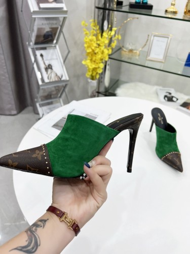 Louis Vuitton Womens Shoes Pumps Sandals Slippers Leather Design Luxury Brand Summer Fashion Sandals with Original Box 9.5cm Heel