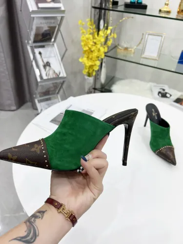 Louis Vuitton Womens Shoes Pumps Sandals Slippers Leather Design Luxury Brand Summer Fashion Sandals with Original Box 9.5cm Heel
