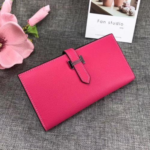 Hermes Womens Mens Wallets Purse Bearn Clutch Leather Design Coin Bag with Original Box