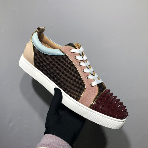 Christian Louboutin Mens Shoes Luxury Brand Red Bottom Design Louis Junior Spikes Flat with Original Box CL sneakers
