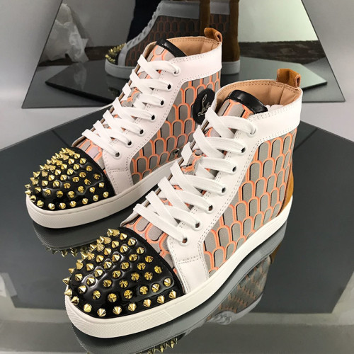 Christian Louboutin Mens Shoes Luxury Brand Red Bottom Design Louis Junior Spikes Flat with Original Box CL sneakers