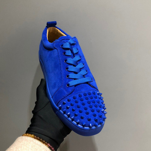 Christian Louboutin Mens Shoes Luxury Brand Red Bottom Design Louis Junior Spikes Flat with Original Box CL sneakers