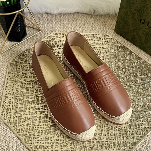 Dior Women Shoes Luxury Brand Design Dior Espadrille Nude Mesh Embroidery Womens Shoes with Original Box