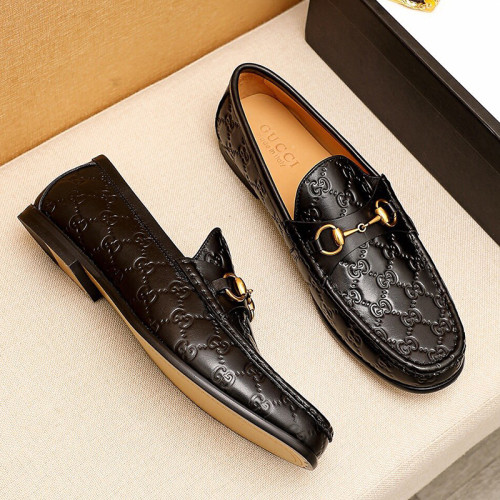 Gucci Mens Shoes Leather Design Luxury Brand Business Dress Shoes for Men with Original Box