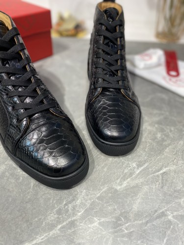 Christian Louboutin Mens Shoes Luxury Brand Red Bottom Design Louis Junior Spikes Flat with Original Box CL sneakers