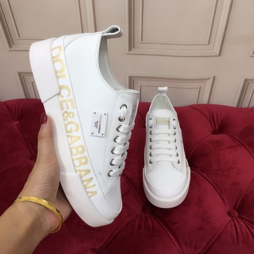 Dolce&Gabbana Womens Shoes Sneakers Fashion Type Luxury Brand Calfskin Portofino light sneakers with logo-detailed plate and logo print with Original Box CK1886AO51589642