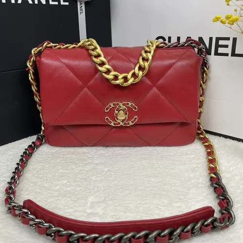 Chanel Womens Bags Shoulder Messenger Bags Chanel 19 Flap Bag Luxury Brand with Original Box