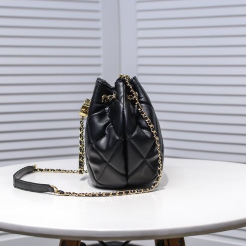 Chanel Womens Bags Drawstring Chain Small Bucket Bag
