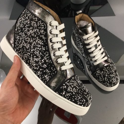 Christian Louboutin Mens Shoes Luxury Brand Red Bottom Design Louis Junior Spikes Flat with Original Box CL sneakers