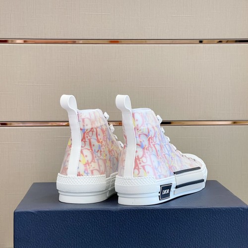 Dior Mens Shoes Sneakers Casual Luxury Brand B23 HIGH-TOP SNEAKER Dior Oblique Canvas with Original Box 3SH118ZMK_H761