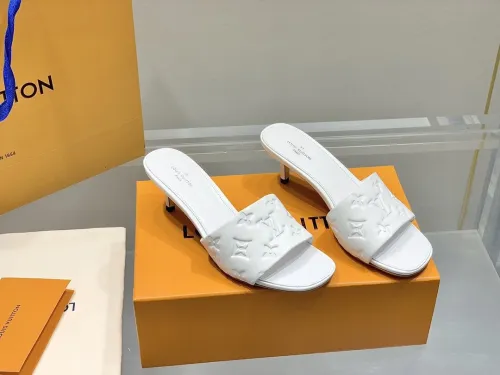 Louis Vuitton Womens Shoes Pumps Sandals Leather Design Luxury Brand Fashion Sandals with Original Box 5.5cm Heel