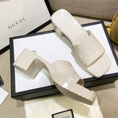 Gucci Womens Shoes Sandals Slides Slippers Luxury Brand Thick Sole 5cm Heel Design Women's GG slide sandal with Original Box