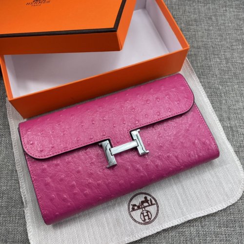 Hermes Womens Mens Wallets Purse Constance Clutch Leather Design Coin Bag with Original Box