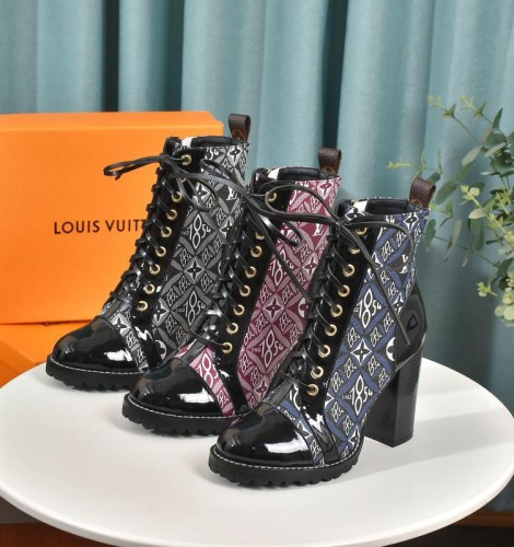 Louis Vuitton Women Shoes Boots Luxury Brand STAR TRAIL ANKLE BOOT with Original Box