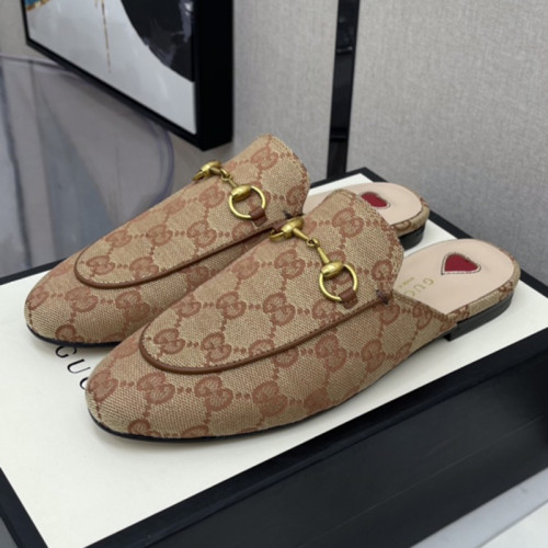 Gucci Womens Shoes Casual Loafers Design Luxury Brand Leather Women's jumbo GG Princetown slipper with Original Box 475094 UKO60 2588
