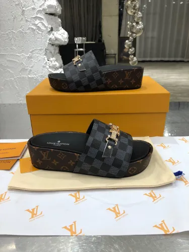 Louis Vuitton Womens Shoes Sandals Slippers Luxury Brand Louis Vuitton JUMBO FLATFORM MULE with Original Box 1A9QYY