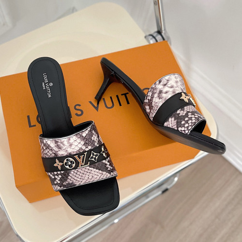 Louis Vuitton Womens Shoes Sandals Slippers Luxury Brand REVIVAL MULE 1A8W32 calf leather with Original Box 5.5cm Heel