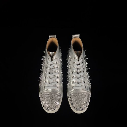 Christian Louboutin Mens Shoes Luxury Brand Red Bottom Design Louis Junior Spikes Flat with Original Box CL sneakers
