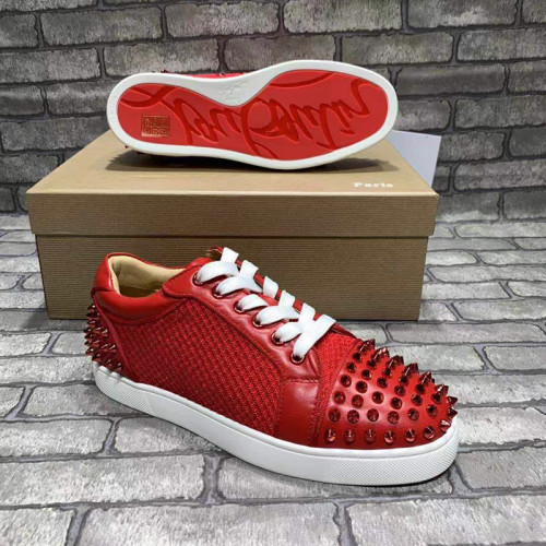 Christian Louboutin Mens Shoes Luxury Brand Red Bottom Design Louis Junior Spikes Flat with Original Box CL sneakers