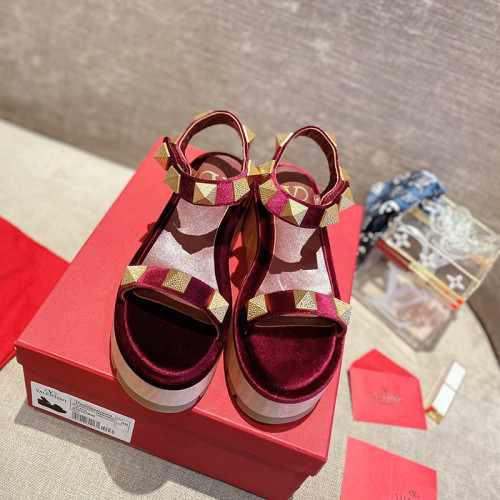 Valentino Womens Shoes ROCKSTUD WEDGE SANDAL 7.5cm